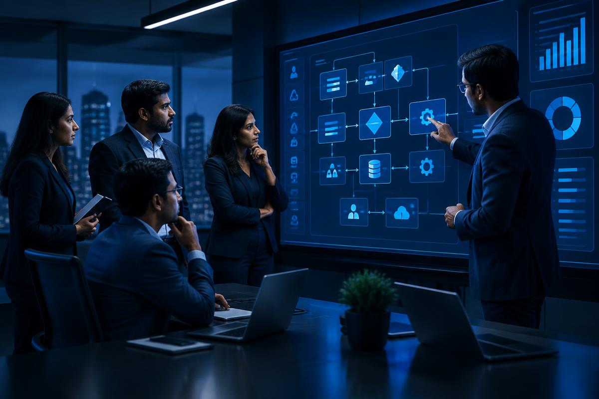 Consultants mapping an ERP process